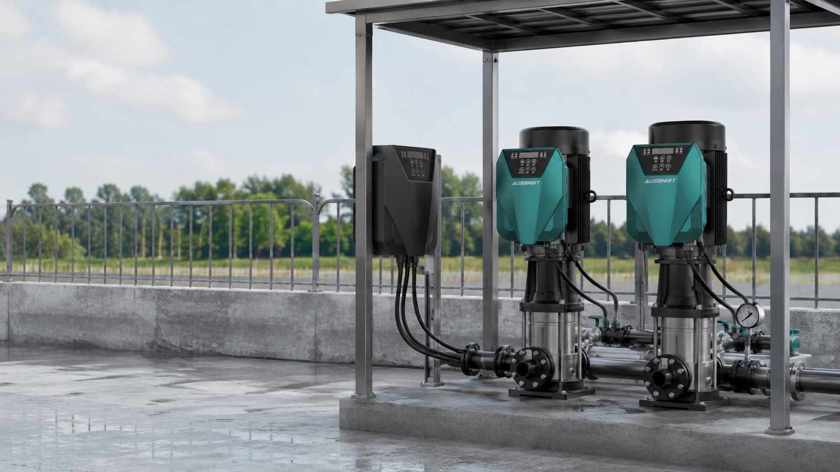 Outdoor pump installation comparison for IP54 and IP65 VFD protection