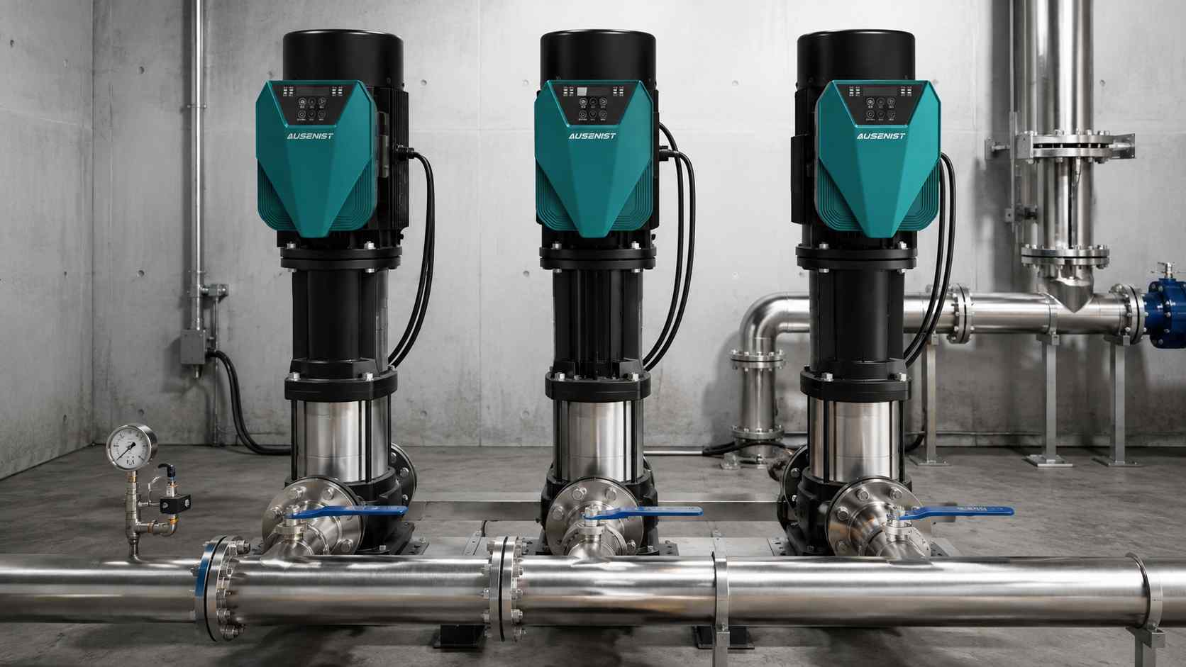 AUSENIST three-pump lead lag standby VFD control reference